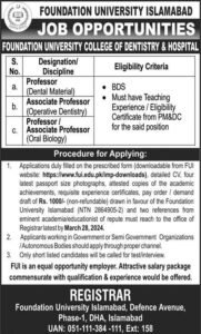 Foundation University Jobs 2024